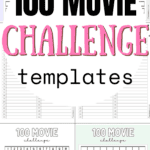 100 Movie Challenge Templates - Keep a Movie List | SaturdayGift