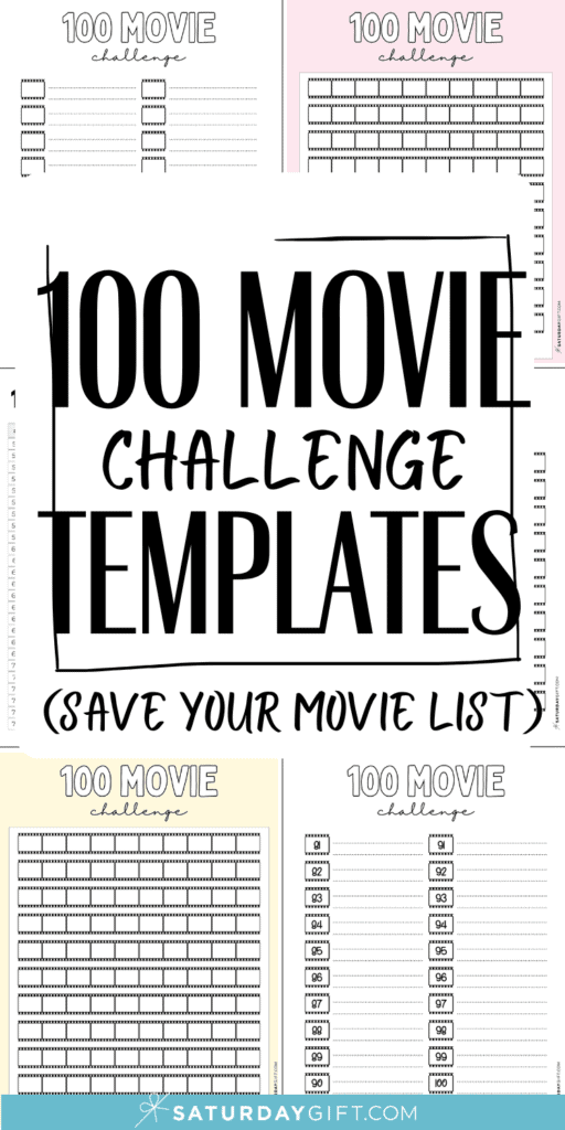 100 Movie Challenge Templates - Save Your Movie List | SaturdayGift