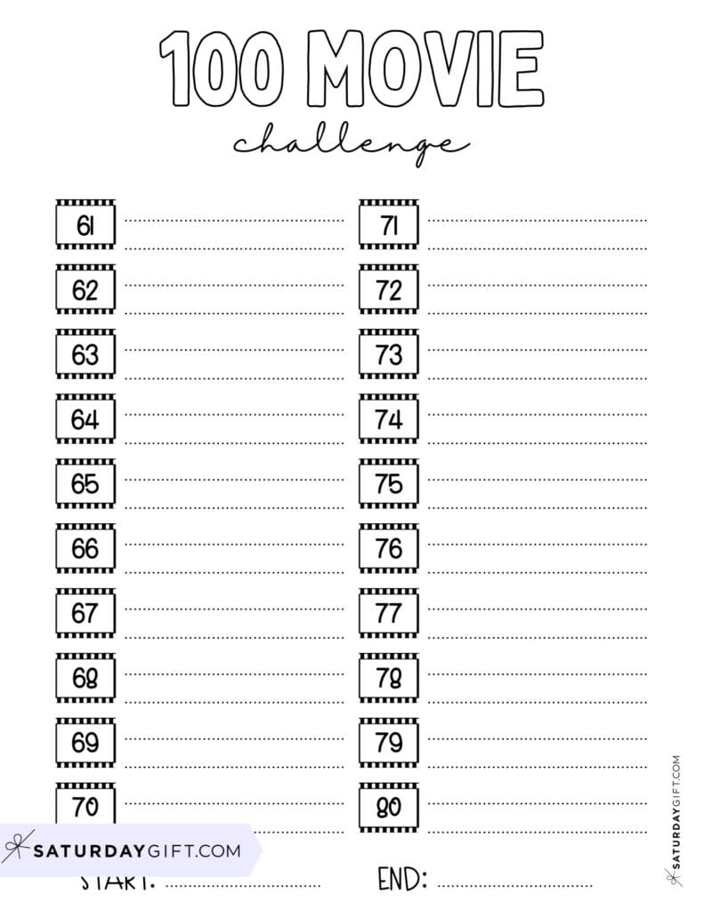 100 Movie Watching Journal Printable - Page 4