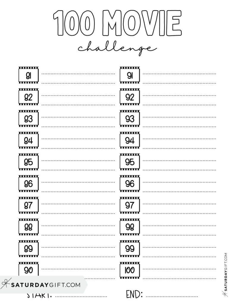 100 Movie Watching Journal Printable - Page 5