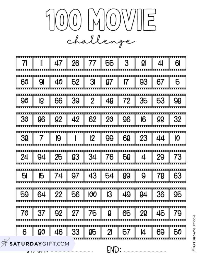 100 Movie Watching Tracker Challenge