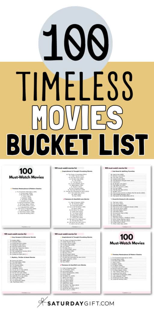 100 Timeless Movies Bucket List | SaturdayGift