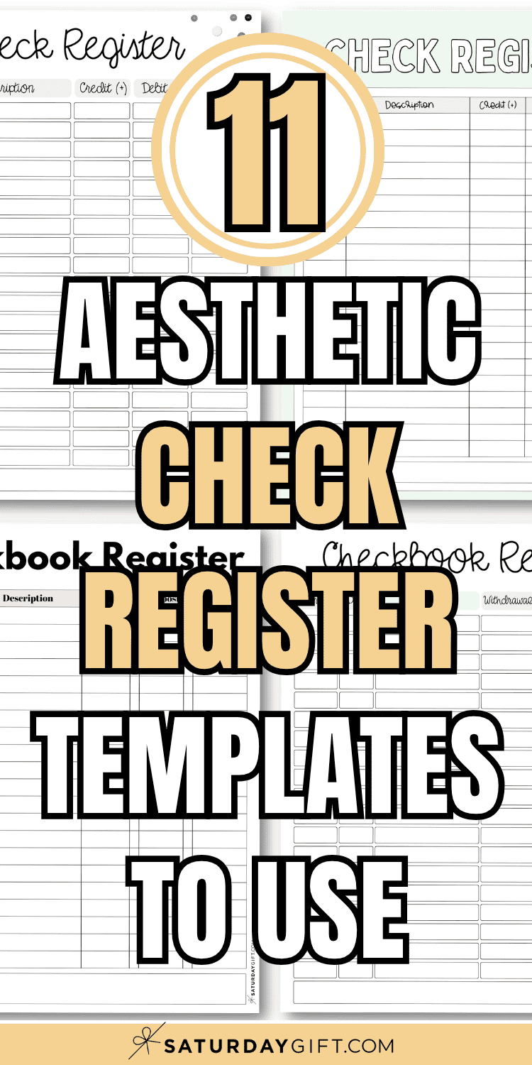 11 Aesthetic Check Register Templates to Use | SaturdayGift