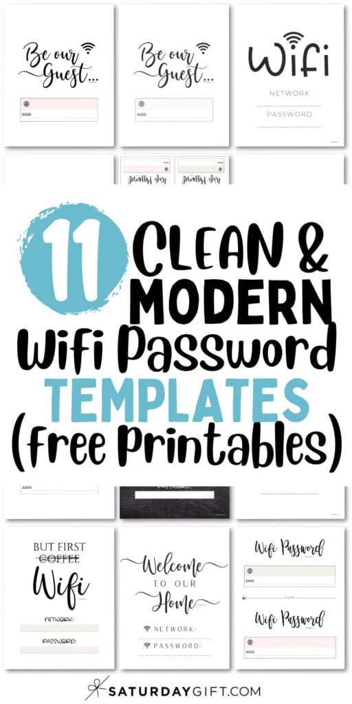 11 Clean and Modern Wifi Password Templates | SaturdayGift