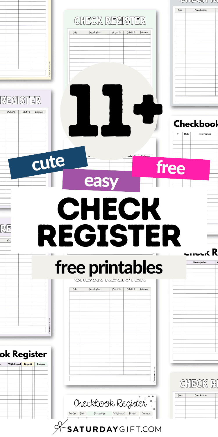 11+ Cute and Easy Check Register | SaturdayGift