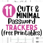 11 Cute and Minimal Password Trackers | SaturdayGift