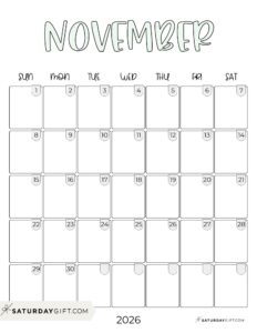 Cute 2026 Calendar Templates - Minimal Yet Adorable Printables