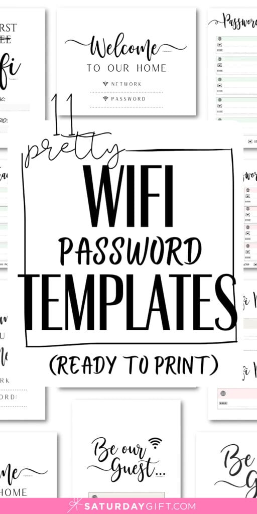 11 Pretty Wifi Password Templates | SaturdayGift