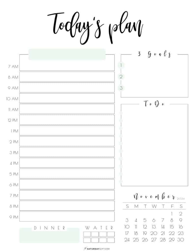 Today S Schedule Printable