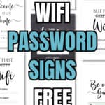 11 Wifi Password Signs Free Printables | SaturdayGift