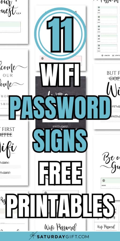 11 Wifi Password Signs Free Printables | SaturdayGift