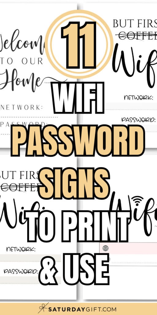11 Wifi Password Signs to Print and Use | SaturdayGift