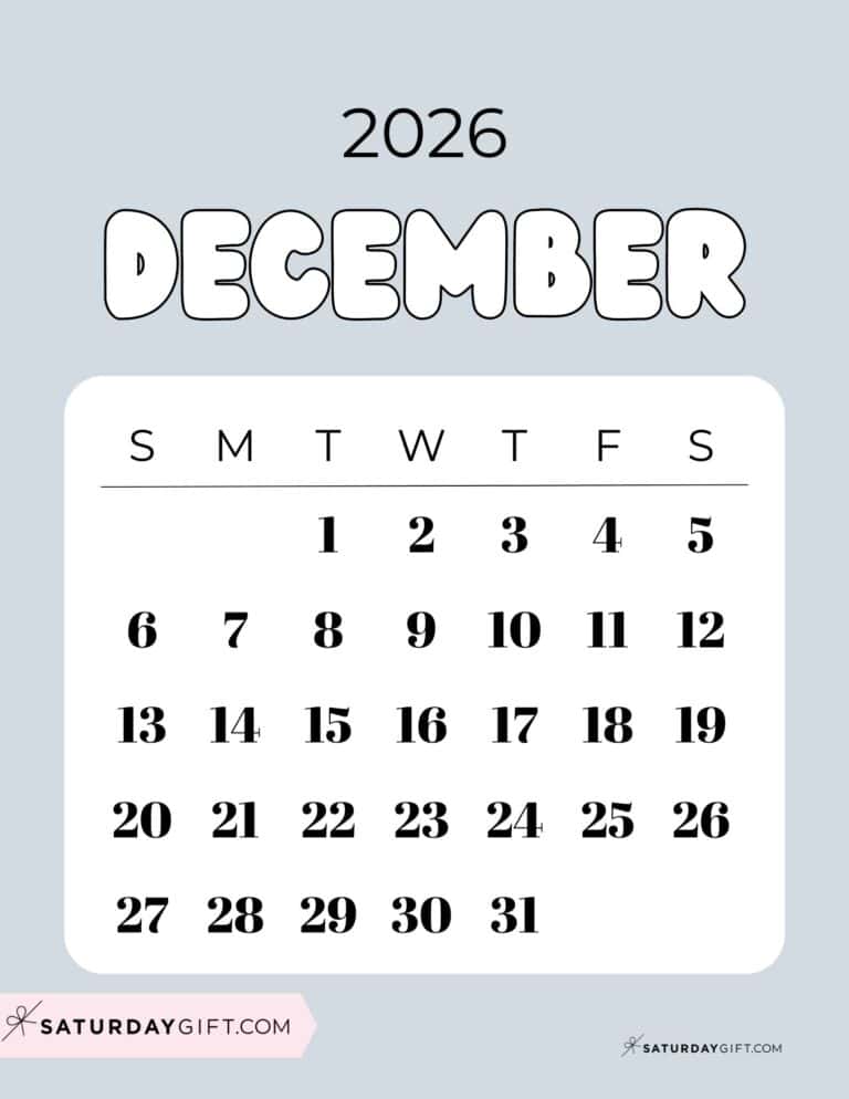 Colorful Calendar 2026 Adorable Free Printables