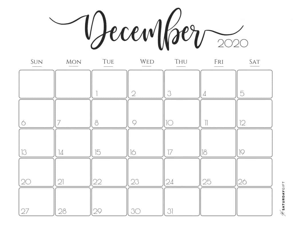 Elegant 2020 Calendar Free Printables | SaturdayGift Elegant 2020 Calendar Free Printables | SaturdayGift