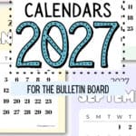 12 Monthly Calendars 2027 - For the Bulletin Board | SaturdayGift