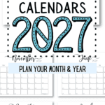 12 Monthly Calendars 2027 - Plan Your Month & Year | SaturdayGift