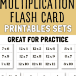 12 Multiplication Flash Card Printables Sets - Great for Practice | SaturdayGift