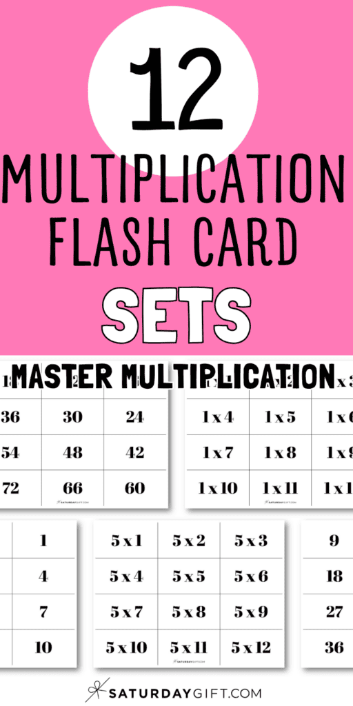 12 Multiplication Flash Card Sets - Master Multiplication | SaturdayGift