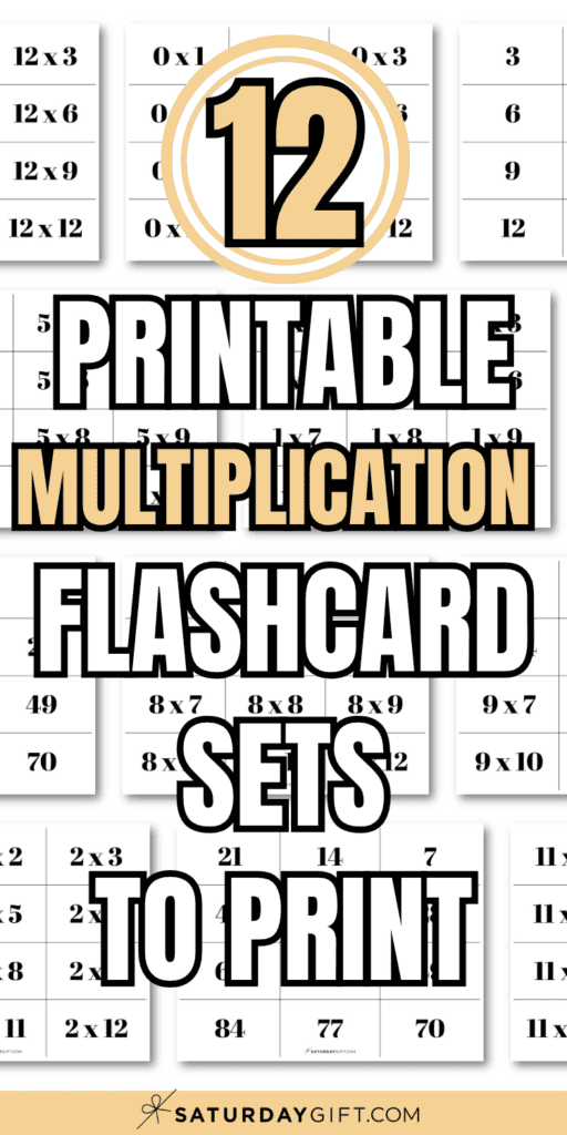 12 Printable Multiplication Flashcard Sets to Print | SaturdayGift