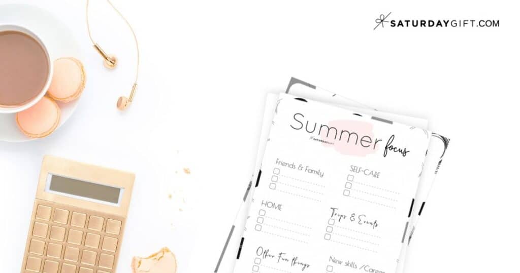 12 Week Plan - Summer Plans and Goals for June July August {Free Printable Worksheet} | SaturdayGift