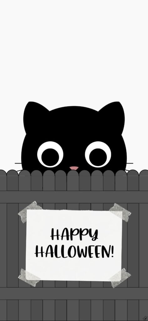 12. Shy Black Cat says Happy Halloween | SaturdayGift