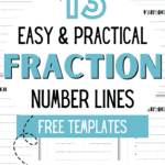 13 Easy & Practical Fraction Number Lines - Free Templates | Practice Math Facts | SaturdayGift