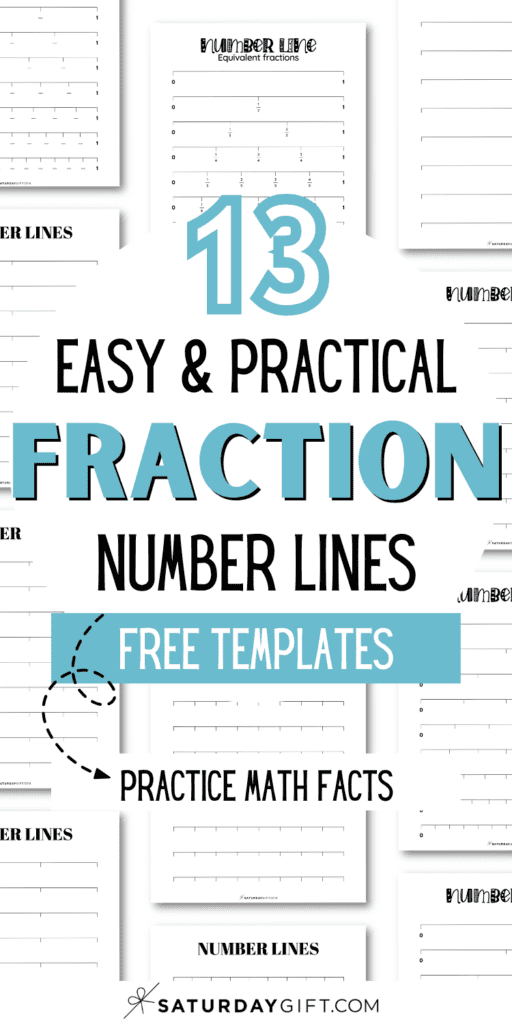 13 Easy & Practical Fraction Number Lines - Free Templates | Practice Math Facts | SaturdayGift