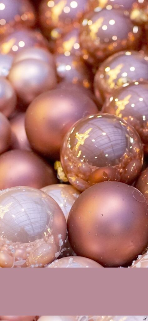 Rose Gold Christmas Tree Balls - Wallpaper for phone
