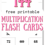 144 Free Printable Multiplication Flash Cards - Make Learning Fun | SaturdayGift