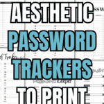 15 Aesthetic Password Trackers to Print and Use | SaturdayGift