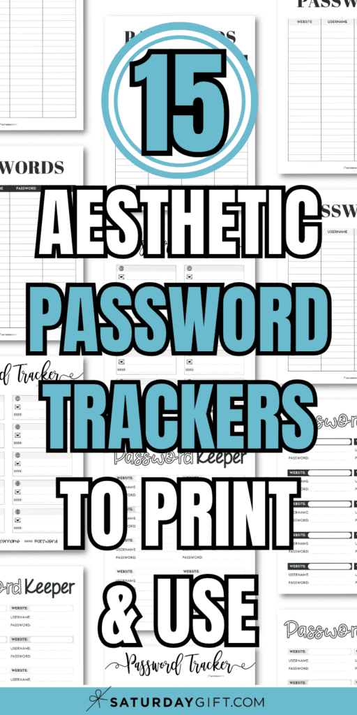15 Aesthetic Password Trackers to Print and Use | SaturdayGift
