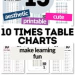 15 Aesthetic & Printable 10 Times Table Charts - Make Learnig Fun | SaturdayGift