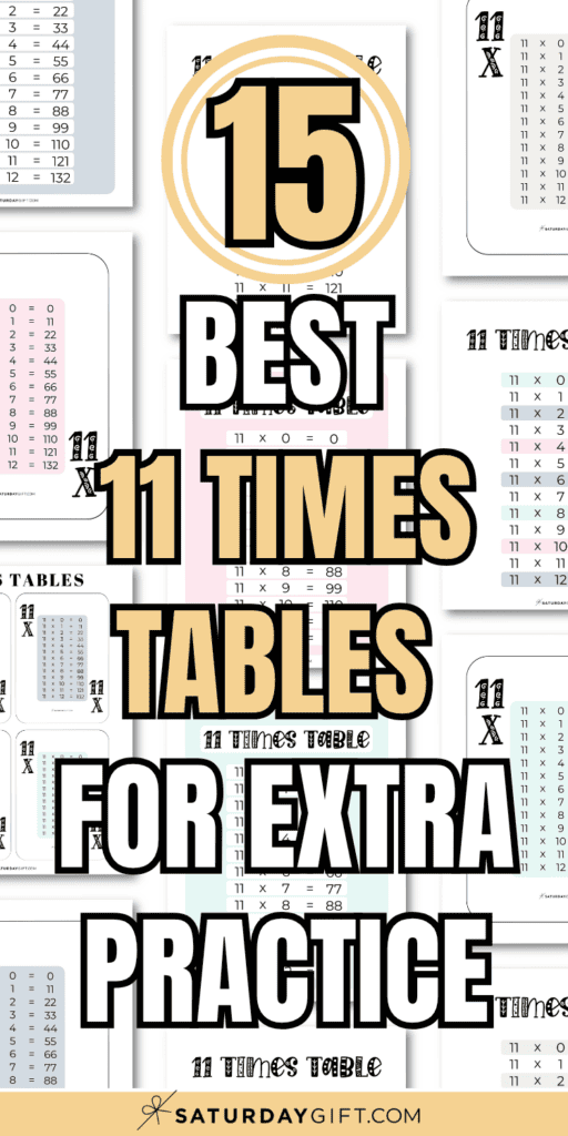 15 Best 11 Times Tables for Extra Practice | SaturdayGift