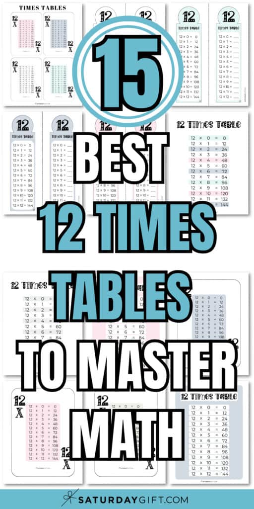15 Best 12 Times Tables to Master Math | SaturdayGift