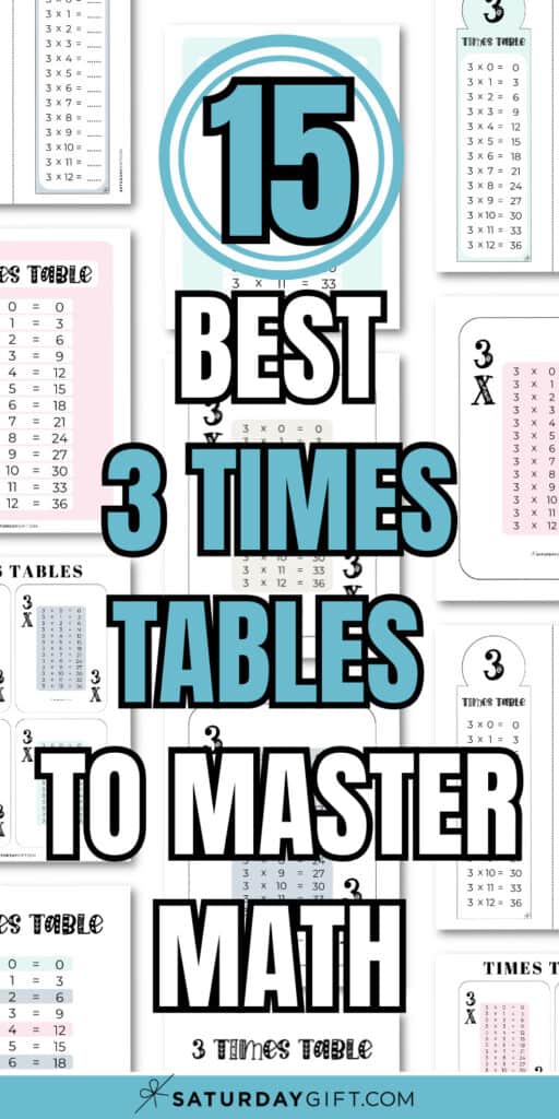 15 Best 3 Times Tables to Master Math | SaturdayGift