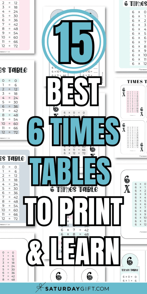 15 Best 6 Times Tables to Print & Learn | SaturdayGift