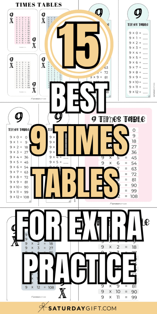 15 Best 9 Times Tables for Extra Practice | SaturdayGift
