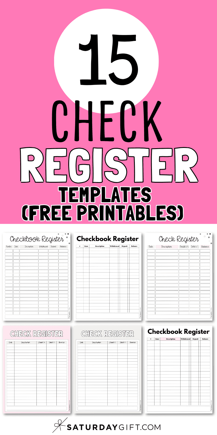 15 Check Register Templates | SaturdayGift