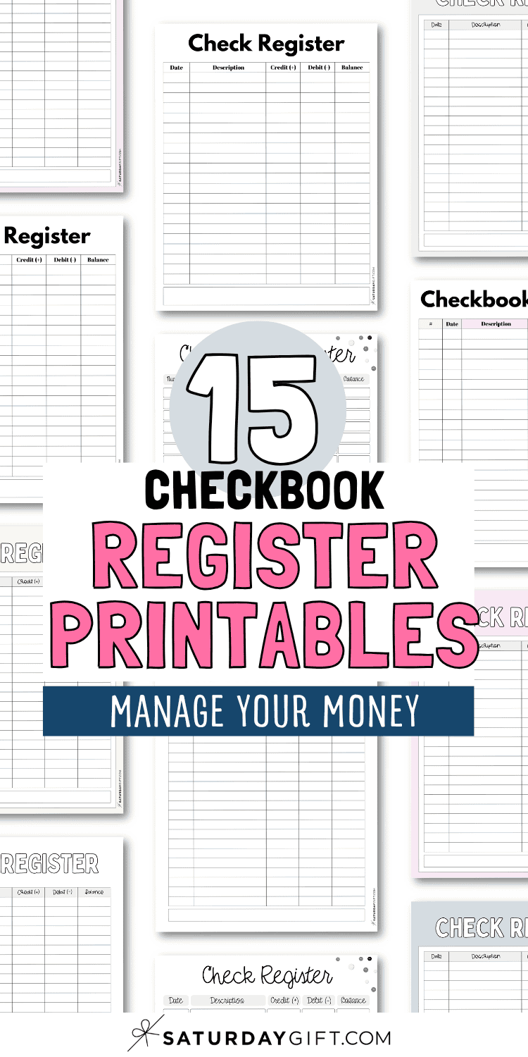 15 Checkbook Register Printables | SaturdayGift