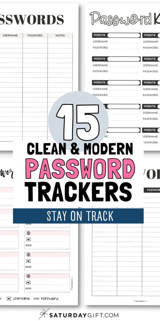 15 Clean and Modern Password Trackers | SaturdayGift