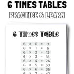 15 Cute Printable 6 Times Tables - Practice & Learn | SaturdayGift