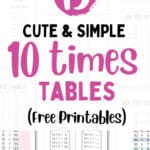 15 Cute & Simple 10 Times Tables - Free Printables | SaturdayGift