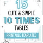 15 Cute & Simple 10 Times Tables Printable Templates - Great for Practice | SaturdayGift