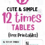 15 Cute & Simple 12 Times Tables - Free Printables | SaturdayGift