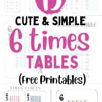15 Cute & Simple 6 Times Tables - Free Printables | SaturdayGift