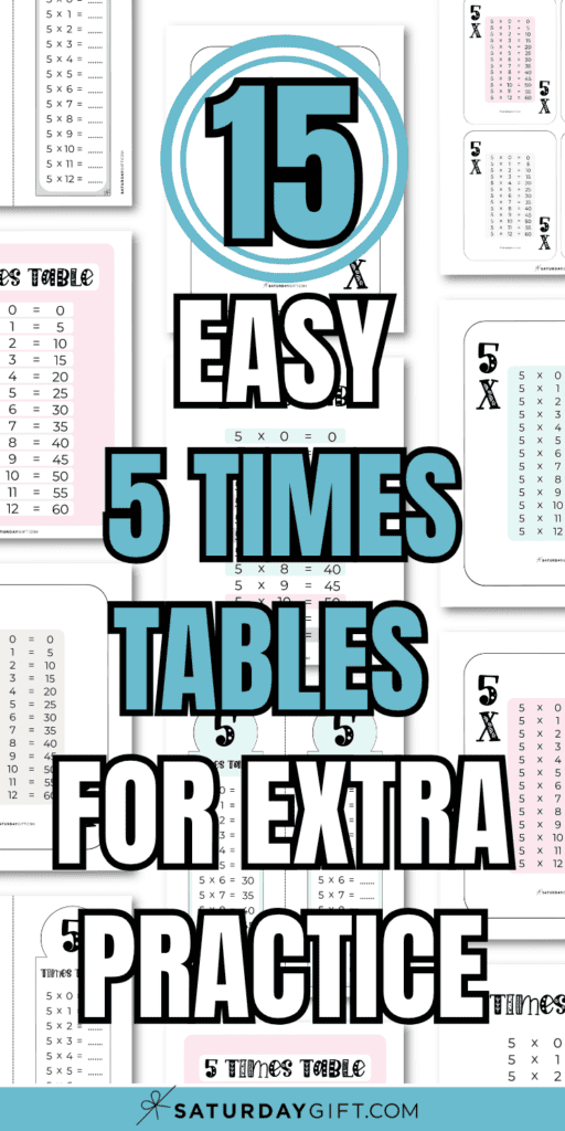 15 Easy 5 Times Tables for Extra Practice | SaturdayGift