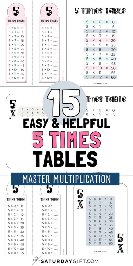 15 Easy & Helpful 5 Times Tables - Master Multiplication | SaturdayGift