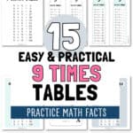 15 Easy & Practical 9 Times Tables - Practice Math Facts | SaturdayGift