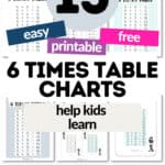 15 Easy & Printable 6 Times Table Charts - Help Kids Learn | SaturdayGift