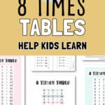 15 Eight Times Tables - Help Kids Learn | SaturdayGift